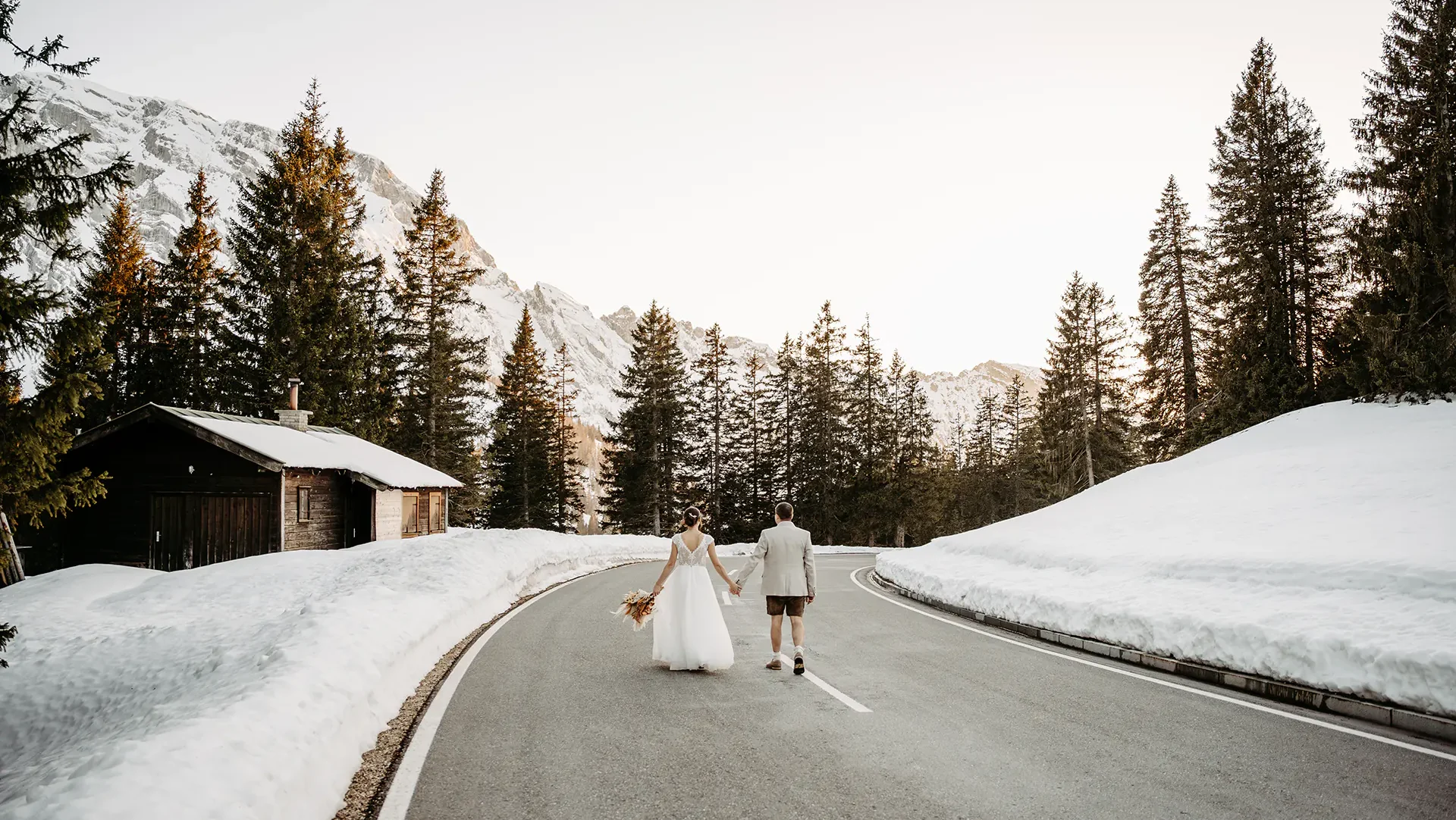Winter Hochzeitsfotoshooting in den Salzburger Bergen